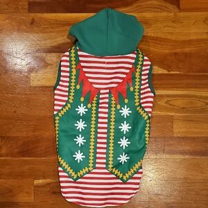 Festive Elf Costume for Dog - Green and Red